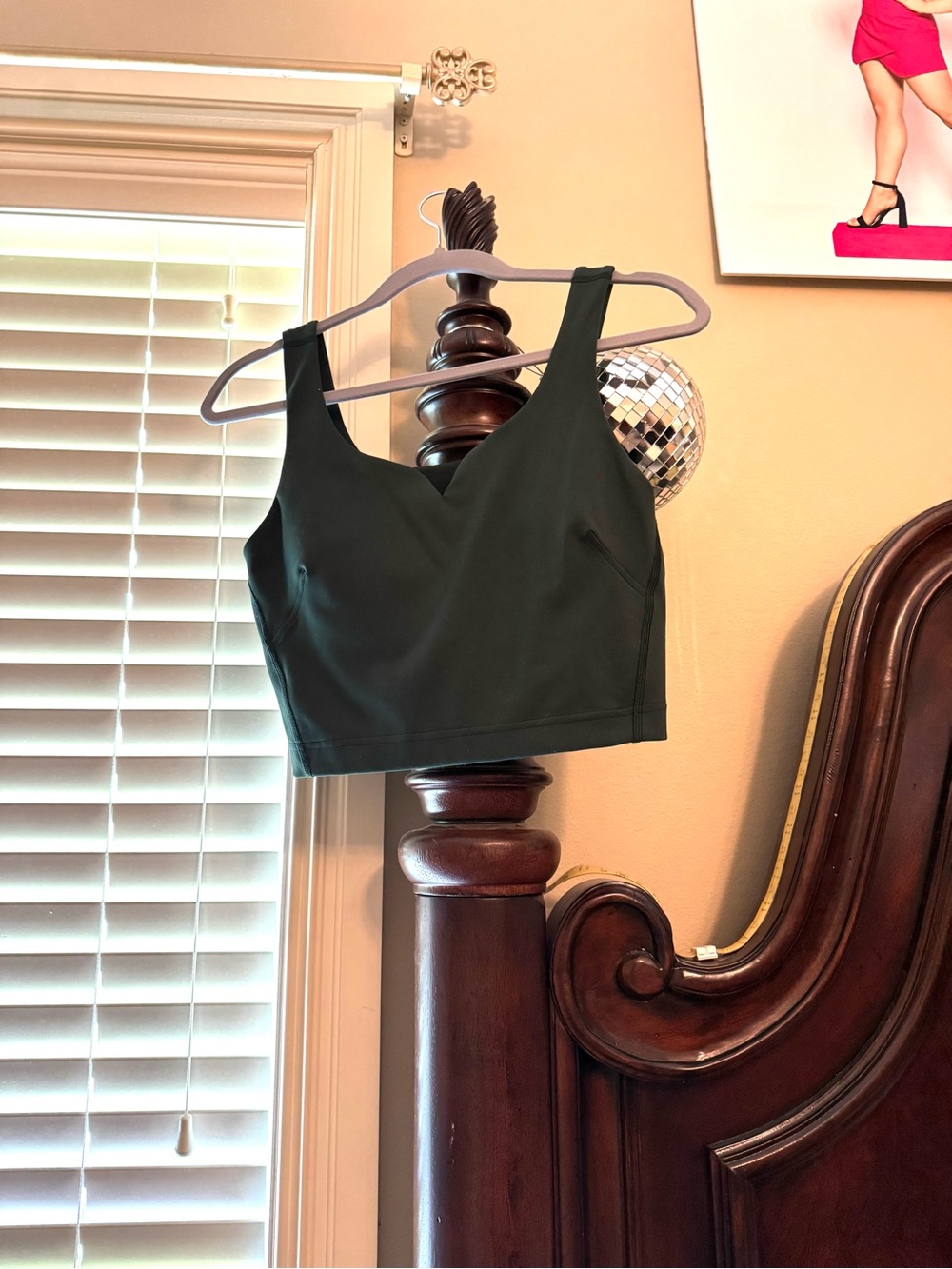 Dark Green Align Lululemon Cropped Tank Top